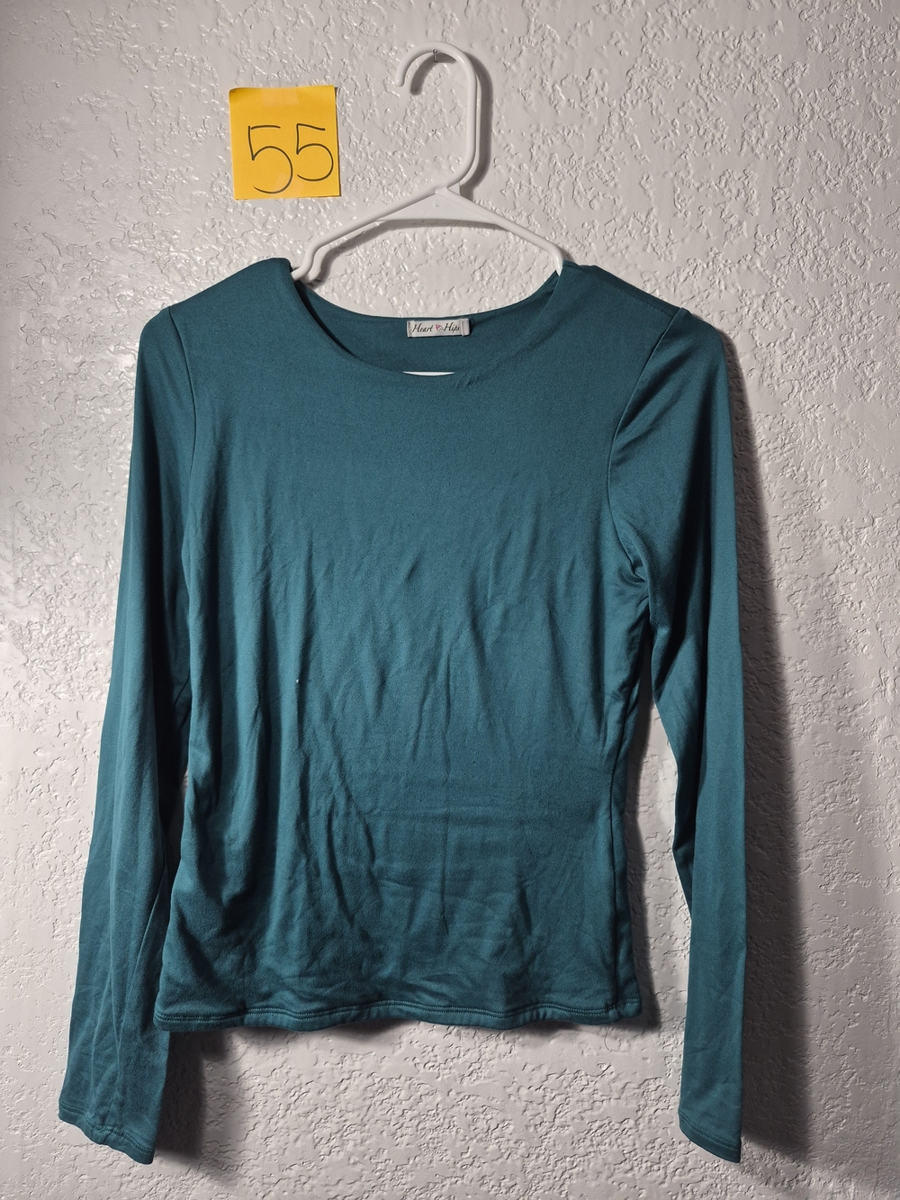 Heart Hips Teal Long-Sleeve Crewneck Top